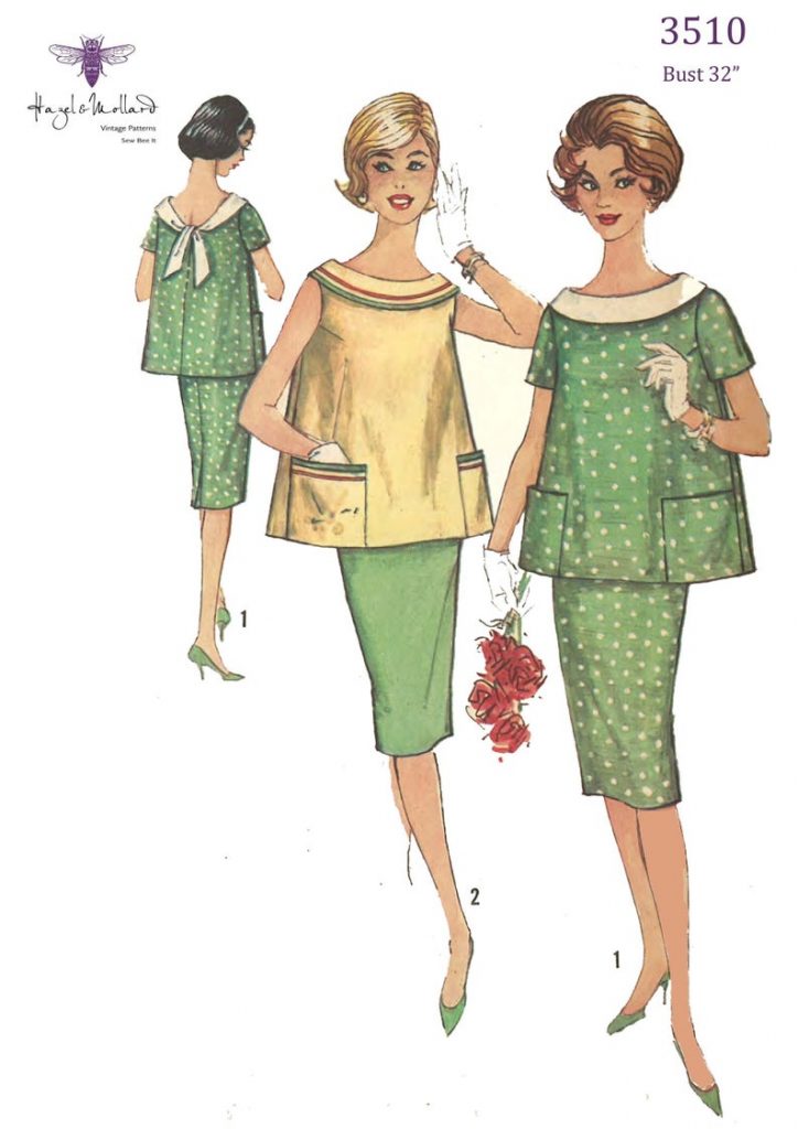 Vintage 1960's Sewing Pattern: Two-Piece Top & Skirt image 0