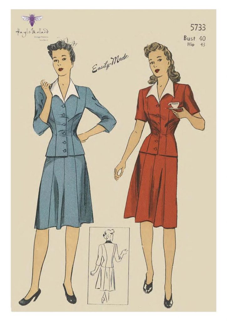 Vintage 1940's Sewing Pattern: Two-Piece Dress Suit Bust image 0