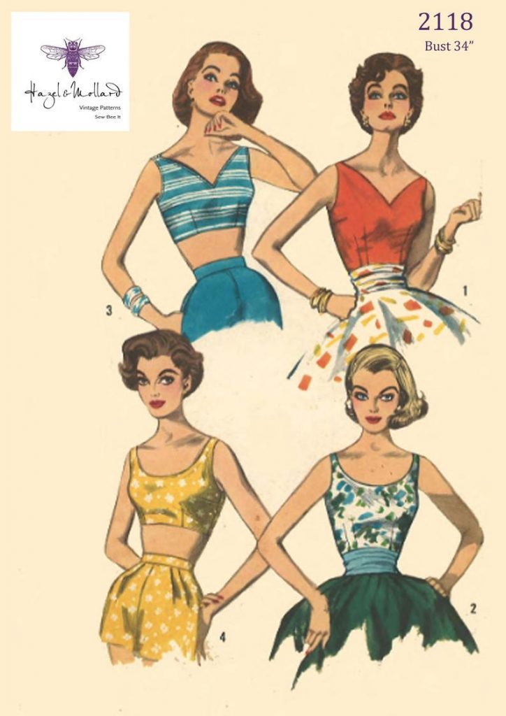 Vintage 1950's Sewing Pattern:  Rockabilly Cropped Top Bra image 0
