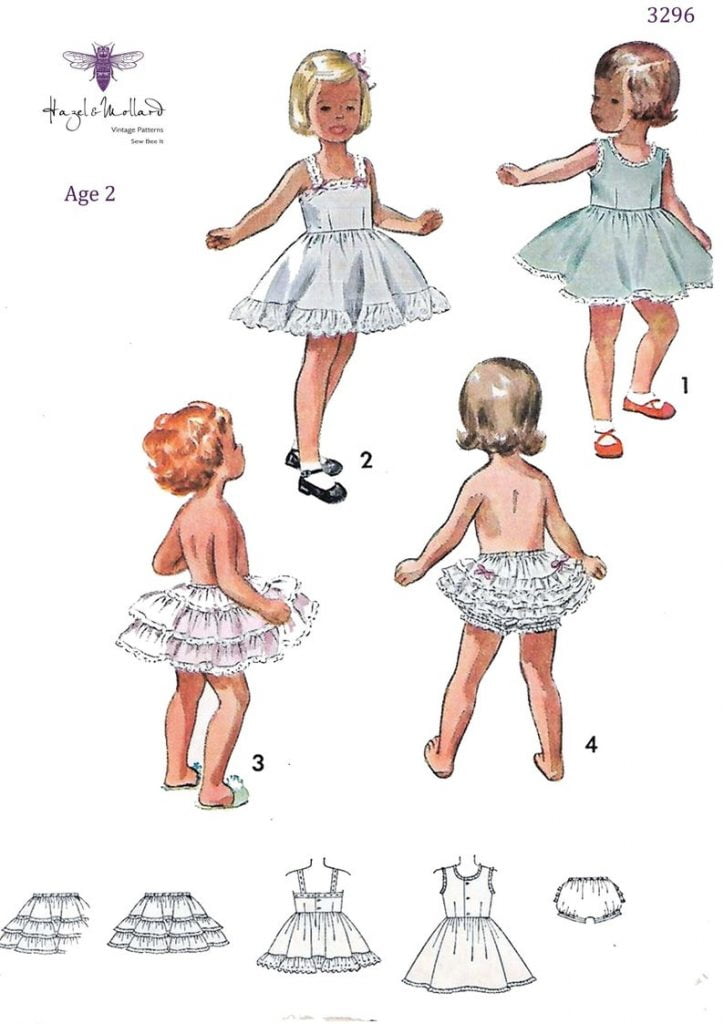 Vintage 1950s Sewing Pattern Girls Circle Slip Ruffled image 0