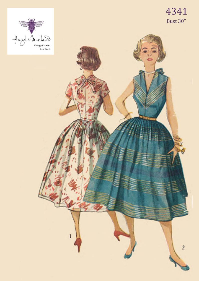Vintage 1950's Sewing Pattern: Pretty Rockabilly Dress image 0