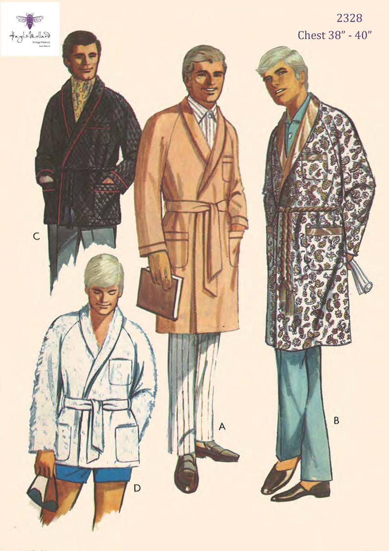 Vintage 1960's Sewing Pattern: Men's Smoking image 0