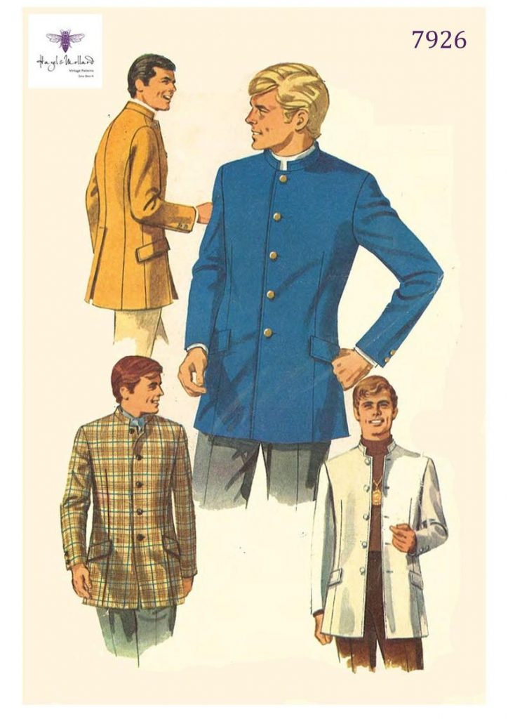 Reproduction Vintage Sewing Pattern Men's Nehru Jacket image 0