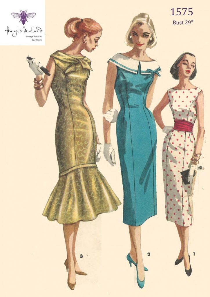Vintage 1950's Sewing Pattern:  Fishtail Dress. Bust image 0