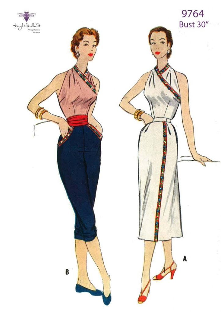 Vintage 1950's Sewing Pattern: Halter Top Wrap Skirt & image 0