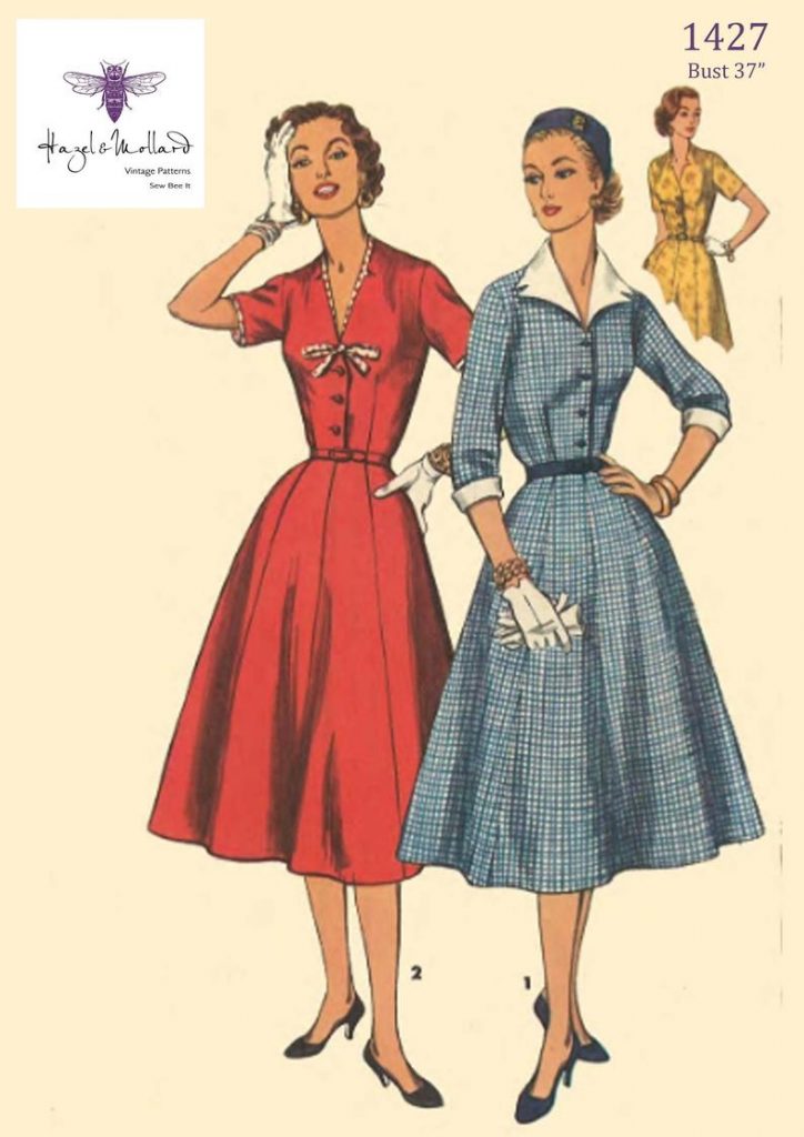 Vintage 1950's Sewing Pattern: Rockabilly Swing Dress Bust image 0