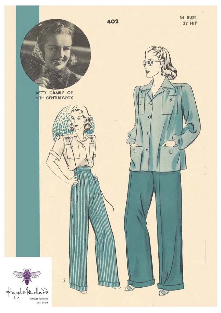 Vintage 1940's Sewing Pattern:  Shirt & Slacks Bust image 0