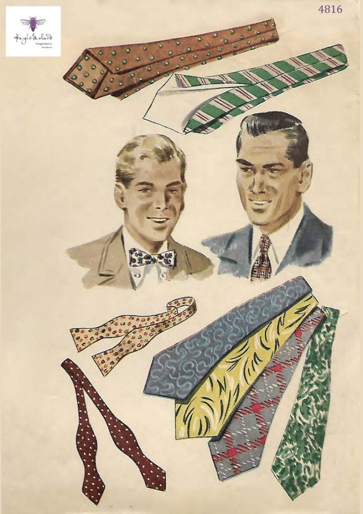 Vintage 1940's Sewing Pattern Debonair Men's Ties image 0