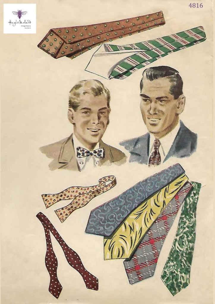 Vintage 1940's Sewing Pattern Debonair Men's Ties image 0