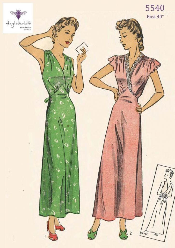 Vintage 1940's Sewing Pattern Elegant Nightgown Bust image 0