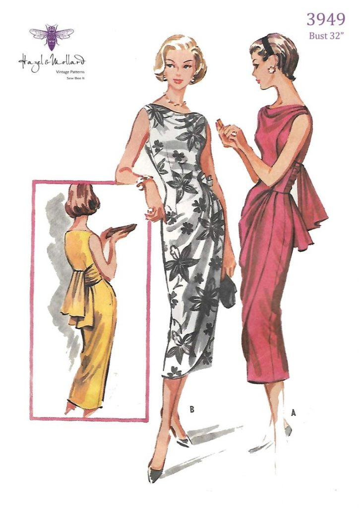Vintage 1950's Sewing Pattern Stunning Draped Dress Below image 0