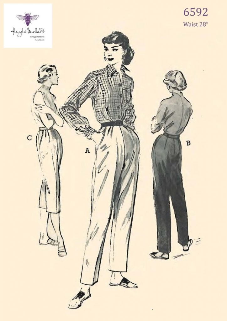 Vintage 1950's Sewing Pattern: Cuffed Trousers Slacks image 0