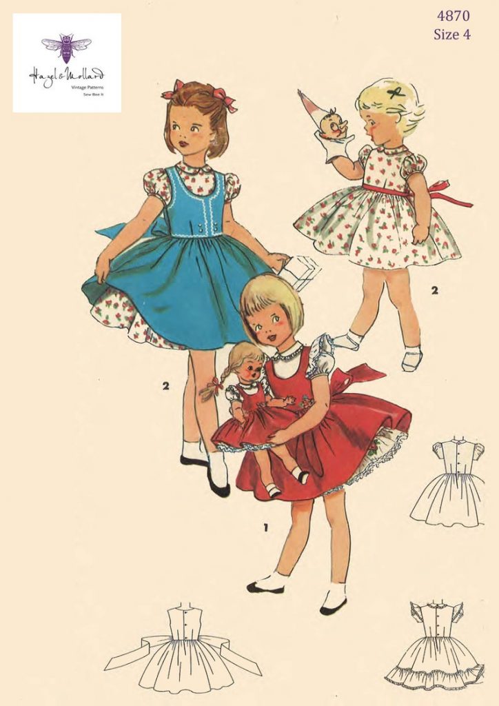 Vintage 1950's Sewing Pattern:  Matching Little Girls image 0