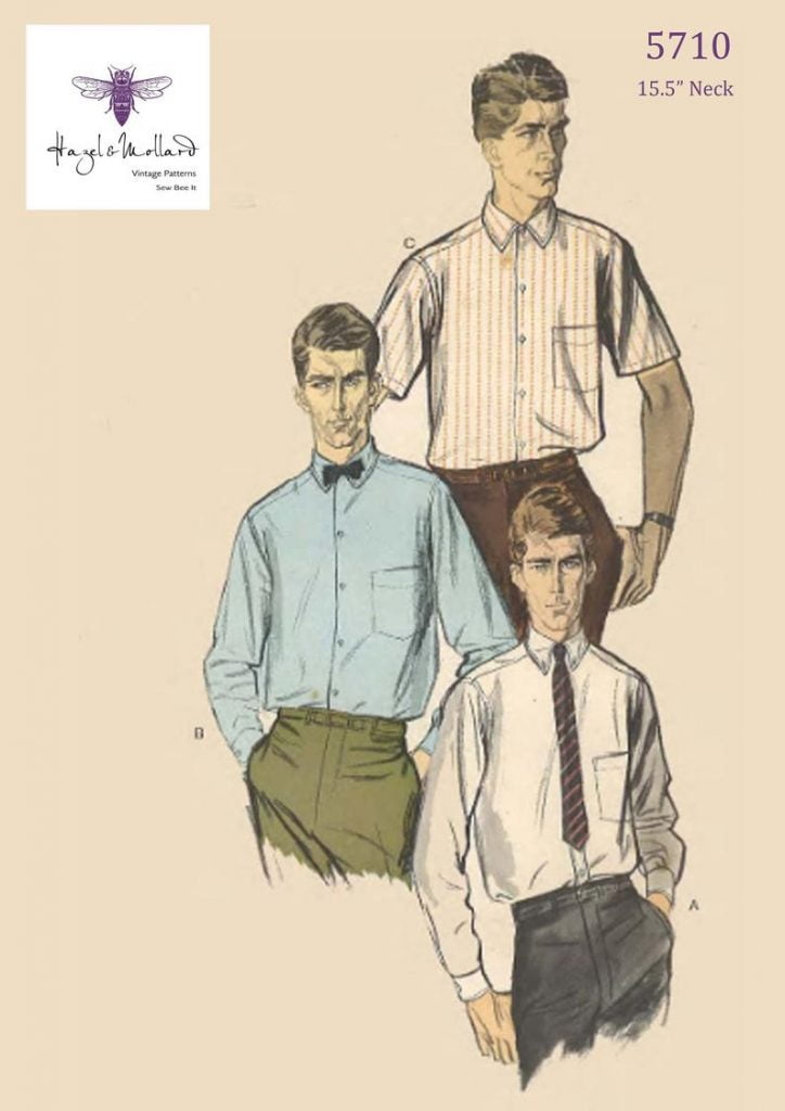 Vintage 1960's Sewing Pattern Vogue Men's Shirt  Neck image 0