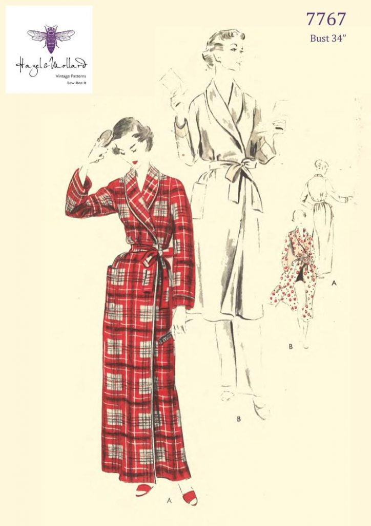 Reproduction Vintage 1950's Sewing Pattern Housecoat Robe image 0