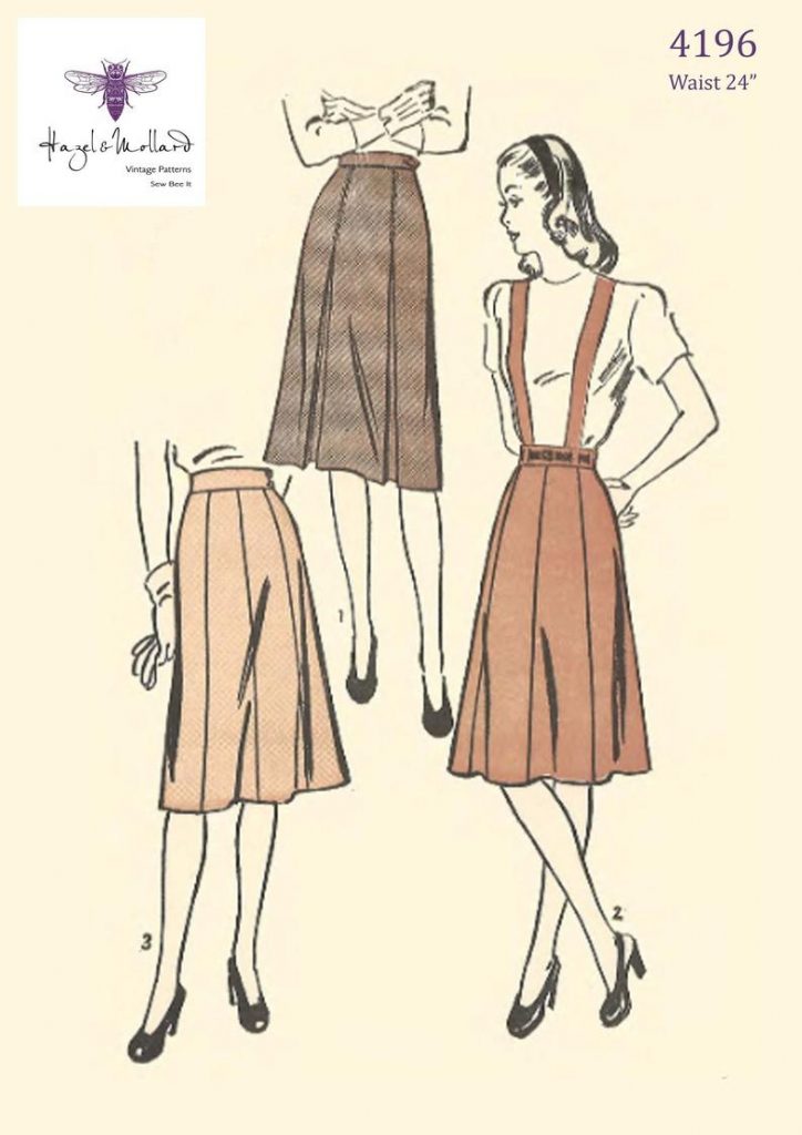 Vintage 1940's Sewing Pattern: Day Skirt with Suspenders image 0