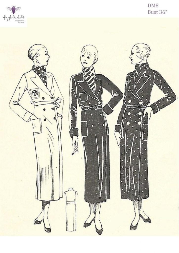 Vintage 1930's Sewing Pattern House Coat Robe Dress Coat image 0