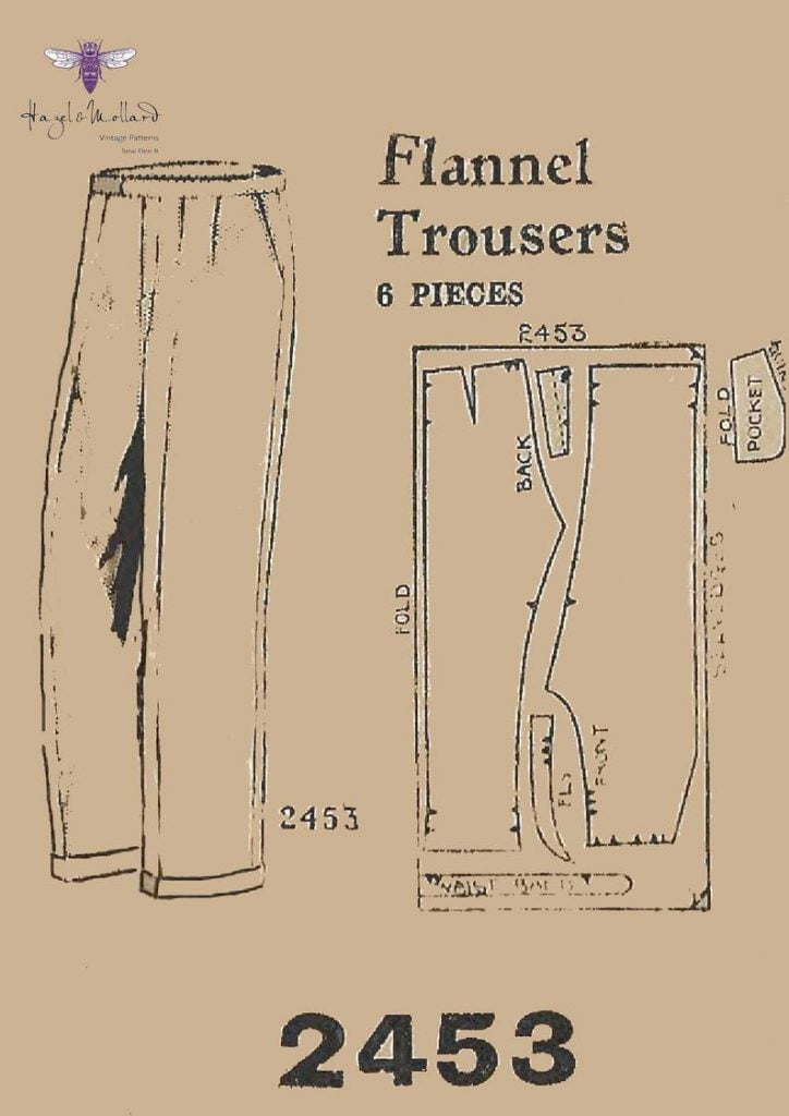 1940's: Flannel Trousers with front pleats and turn-ups. image 0