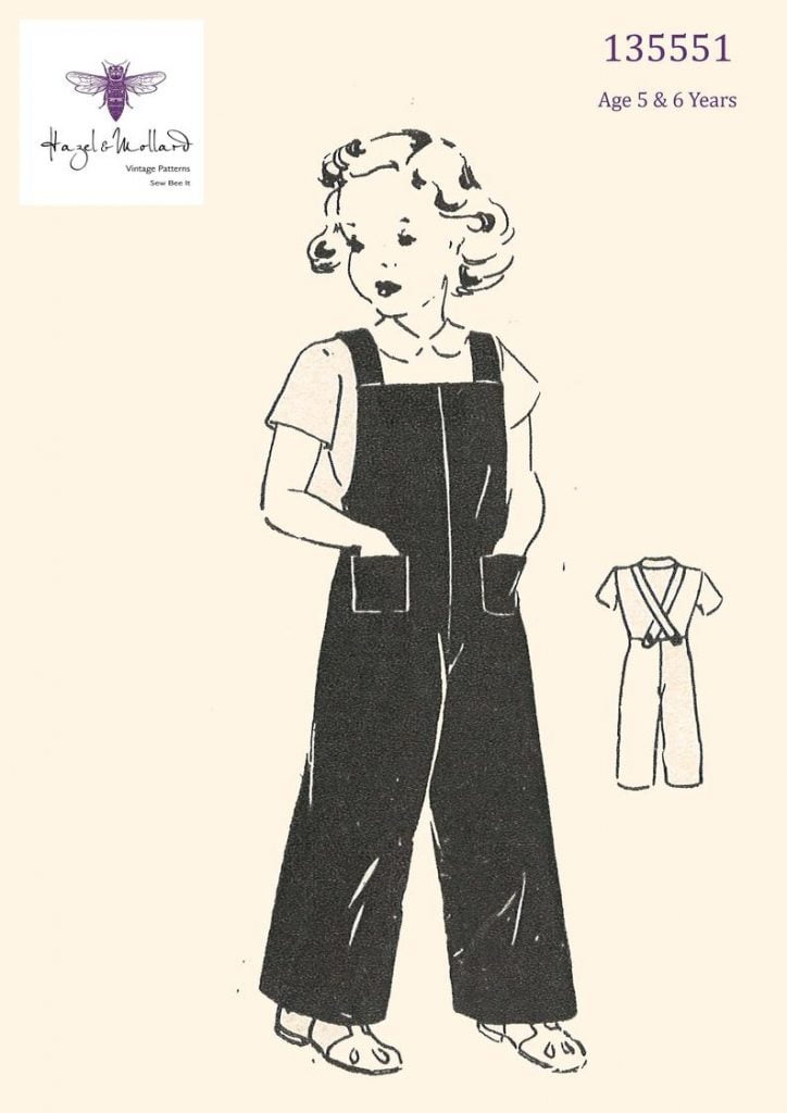 Vintage 1940's Sewing Pattern WW2 Child's Dungarees image 0