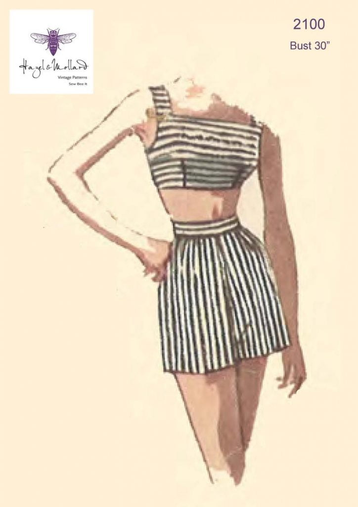 Vintage 1950's Sewing Pattern: Rockabilly  Beachwear Bra image 0