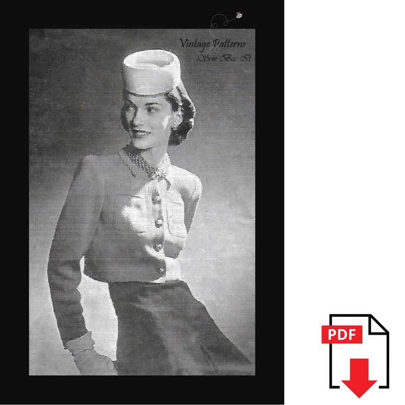 Vogue 1940's Knitting Pattern Sophisticated Lady's Box image 0