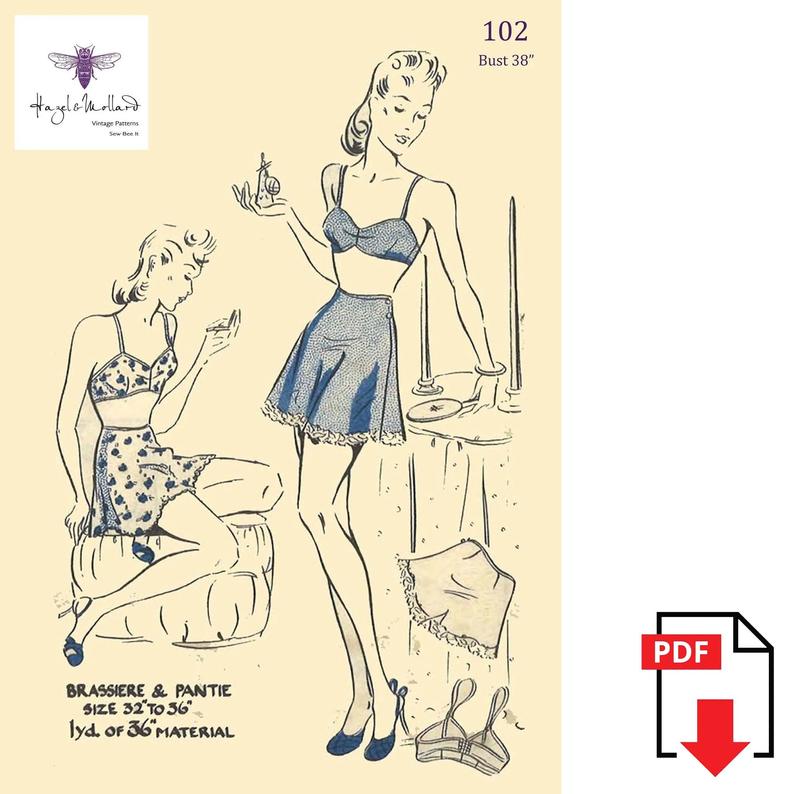 Reproduction Vintage 1940's Sewing Pattern Women's Bra image 0