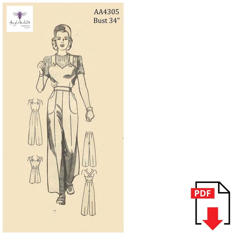 Vintage 1940's Sewing Pattern: Land Girl Overalls & Cap image 0