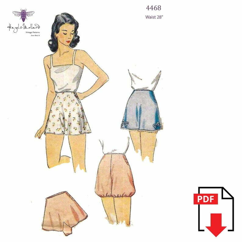 Vintage 1940's Sewing Pattern: Lady's Panties Waist image 0