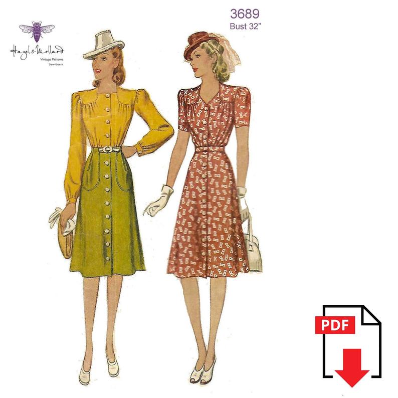 Vintage 1940's Sewing Pattern: Two Piece Dress  Blouse & image 0