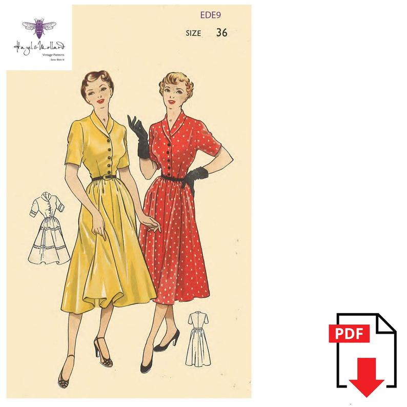 Vintage 1940's Sewing Pattern: Two Pretty Tea Dress Bust image 0