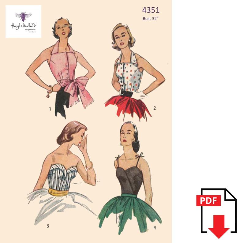 Vintage 1950's Sewing Pattern: Bombshell Stunning Blouse & image 0