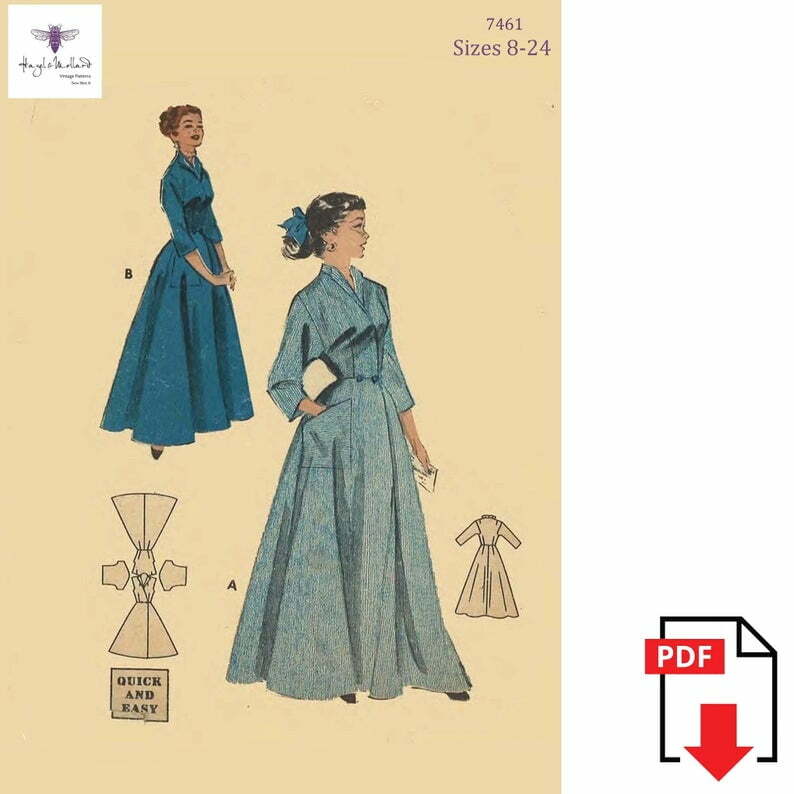 1950's Vintage Inspired Sewing Pattern Housecoat Coachman image 0