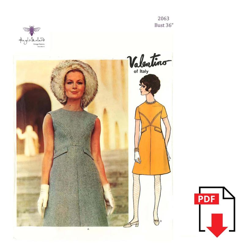 Vintage 1960's Sewing Pattern:  Valentino Dress. Bust image 0