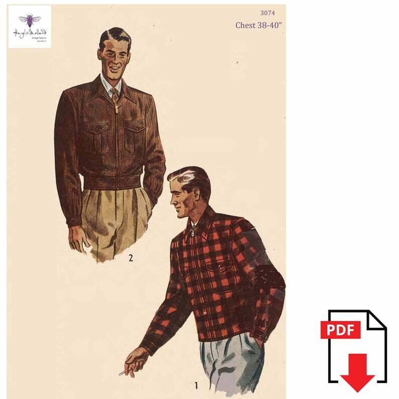 Vintage 1940's Sewing Pattern: Men's Lumber Jacket image 0