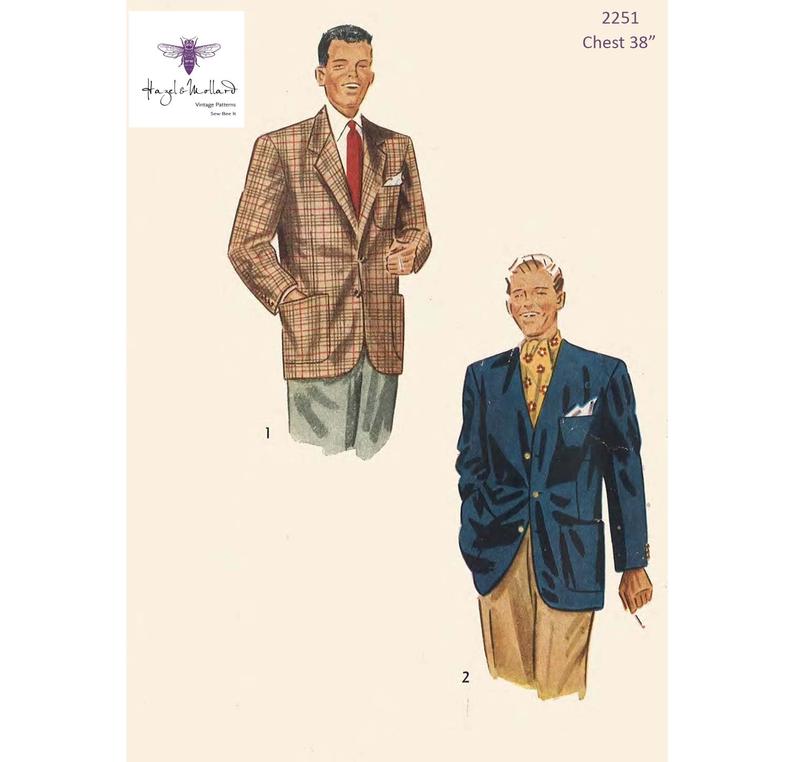 Vintage 1940's Sewing Pattern:  Men's Jacket Chest image 0