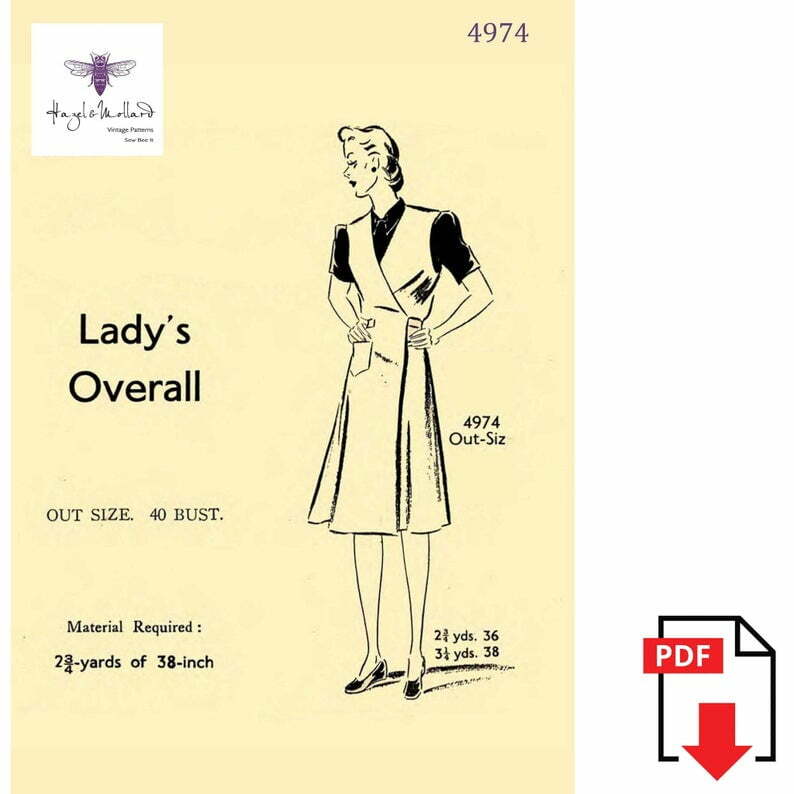 Vintage 1930's Sewing Pattern Lady's Apron Duster image 0