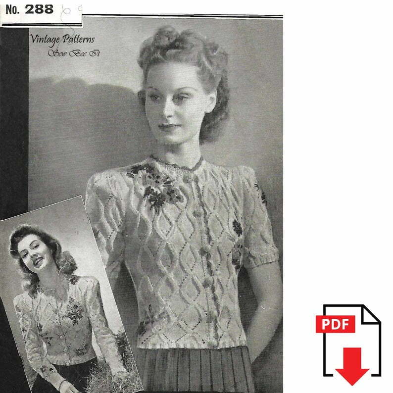 1940's Vintage Knitting Pattern: Women's Tyrolean image 0