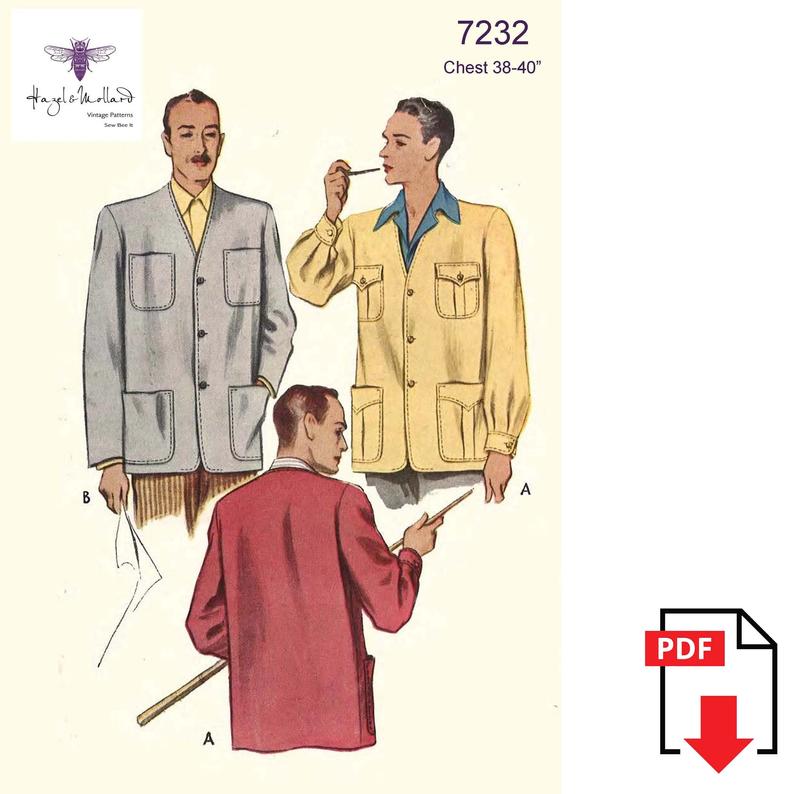 Vintage 1940's Sewing Pattern: Men's Sports Jacket image 0