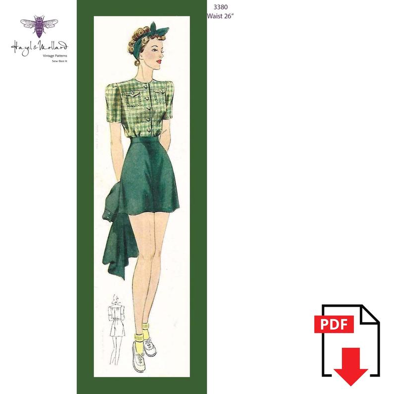 Vintage 1940's Sewing Pattern: Ladies High Waist Shorts image 0