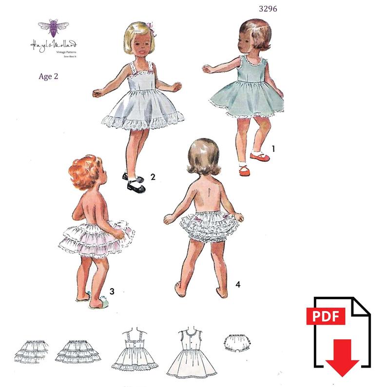 Vintage 1950s Sewing Pattern Girls Circle Slip Ruffled image 0