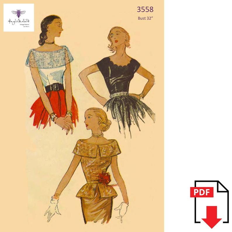 Vintage 1950's Sewing Pattern: Stunning Party Blouse image 0