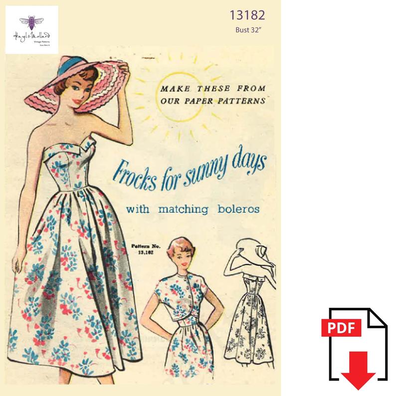 Vintage 1950's Sewing Pattern: Rockabilly Strapless image 0