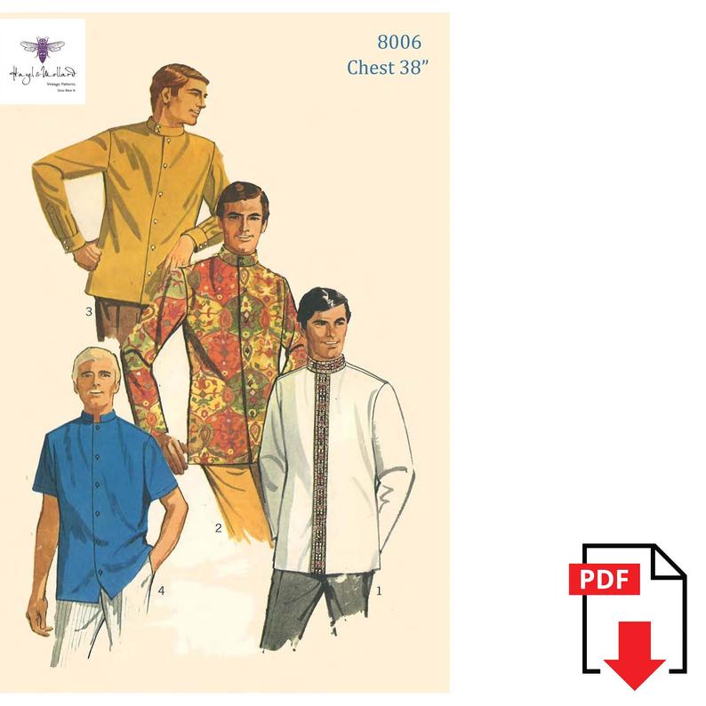 Vintage 1960's Sewing Pattern: Men's Nehru Shirt  image 0