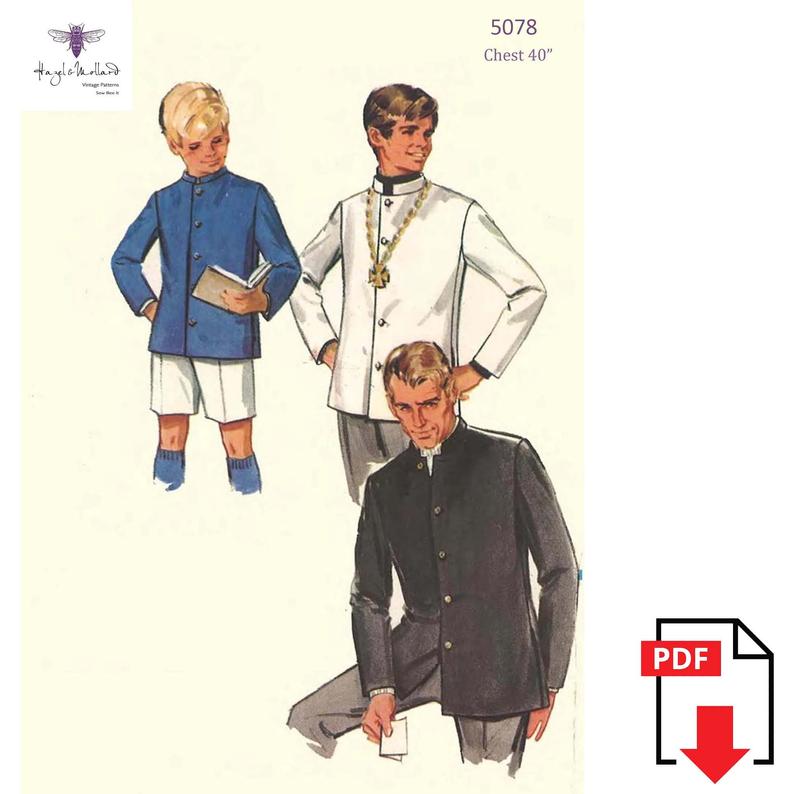 Vintage 1960's Sewing Pattern:  Men's Nehru Jacket  image 0