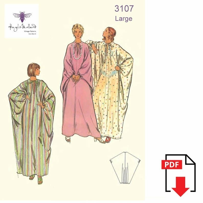 Vintage 1970's Sewing Pattern: Women's Caftan Kaftan image 0