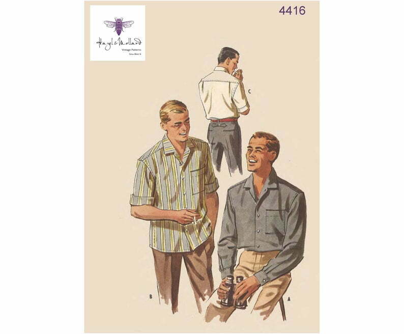 Vintage 1950's Sewing Pattern: Men's Sports Shirt with image 0