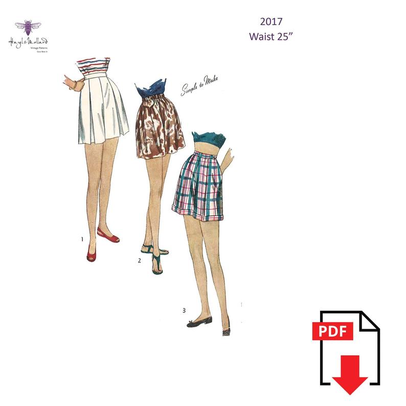 1940's Vintage Reproduction Sewing Pattern Shorts Waist image 0