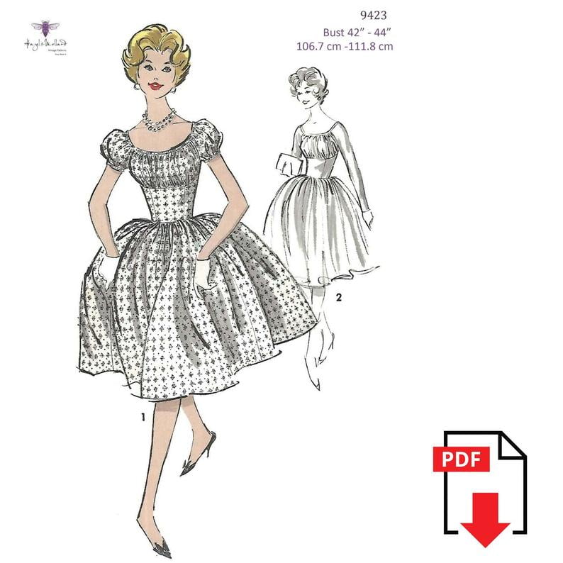 Vintage 1950's Sewing Pattern Reproduction  Marilyn Style image 0