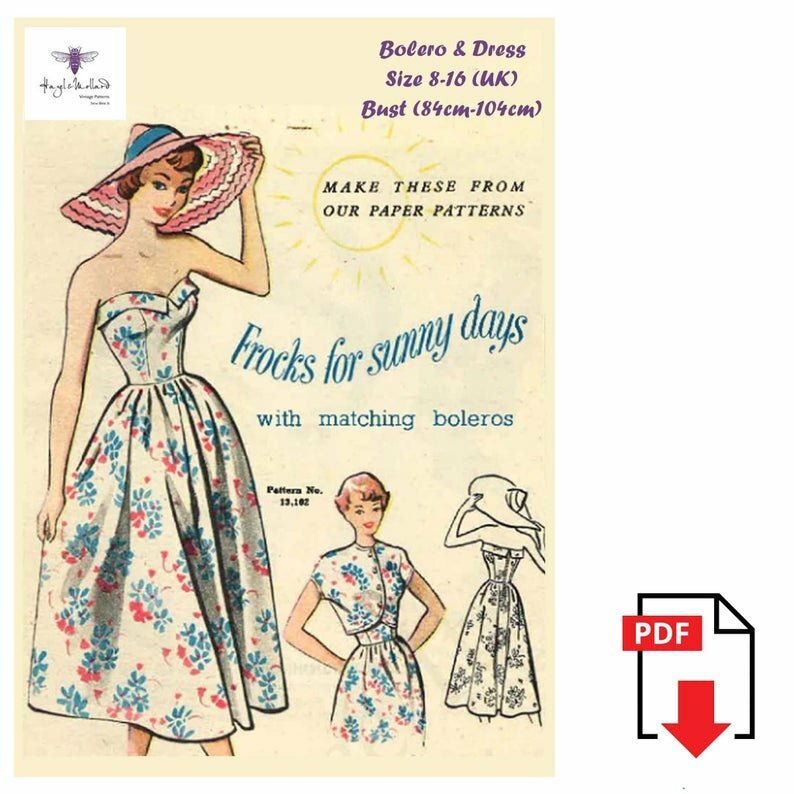 Vintage 1950's Sewing Pattern: Rockabilly Strapless image 0