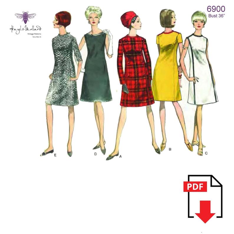 Vintage 1960's Sewing Pattern: Vogue A-Line High Neck image 0